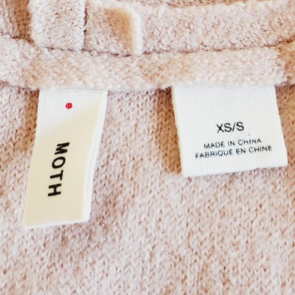 ANTHRO MOTH 100% Wool Camel Sleeveless Cardigan - Picture 8 of 12